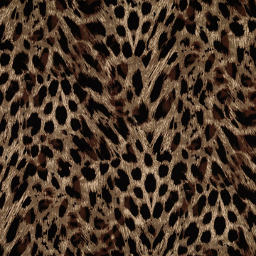 Viscose satijn Leo Spots, bruin