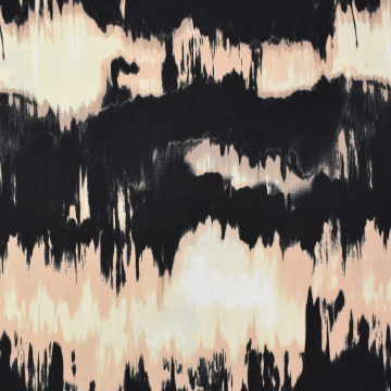 Tissu viscose stretch Tie Dye Blurred, noir