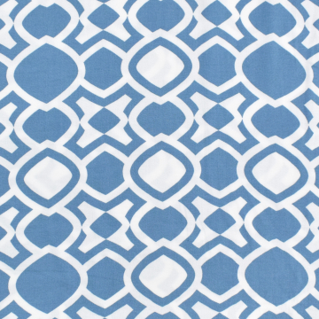 Tissu viscose sergé twill Geométrique Vintage Retro Dream, bleu denim