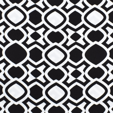 Tissu viscose sergé twill Geométrique Vintage Retro Dream, noir