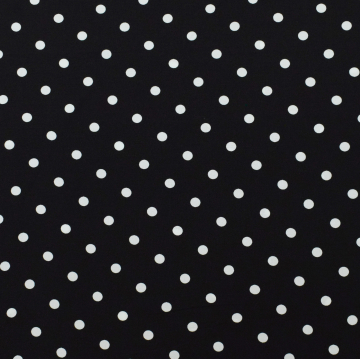 Viskose Voile Big Dots, zwart