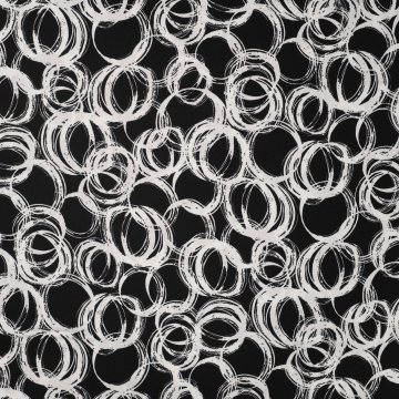Viscose Voile circles, black