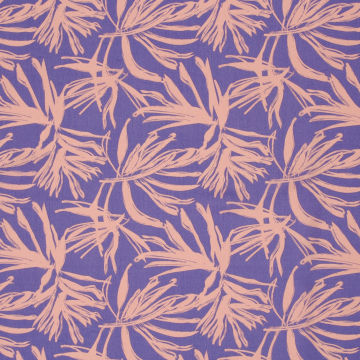 Viscose voile Palm Leaves, paars