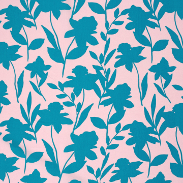 Viscose voile Shadow Flowers, roze