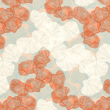 Viskosejersey Blütenblätter, beige