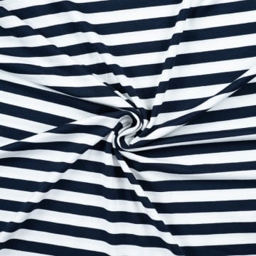 Viskosejersey Stripes, marine