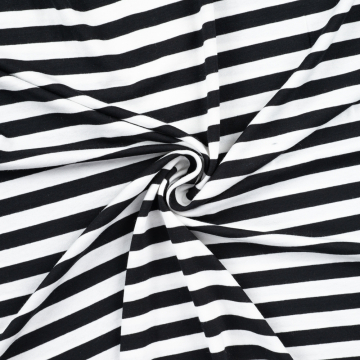 Viskosejersey Stripes, schwarz