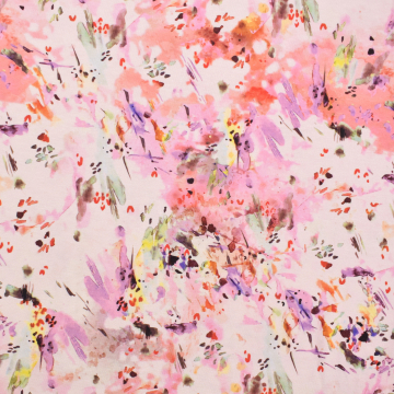 Viskosejersey Watercolor Explosion, rosa