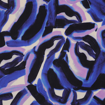 Viscose fabric abstract painting, blue