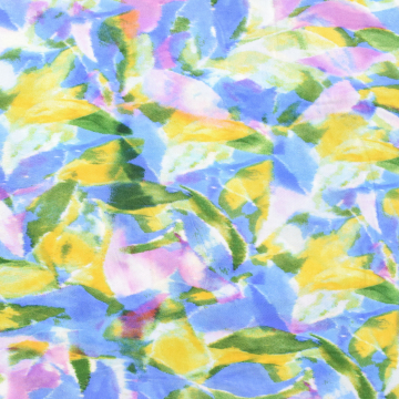 Viskosestoff Color Leaves, blau