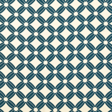 Viscose stof Flower Cubes, petrol