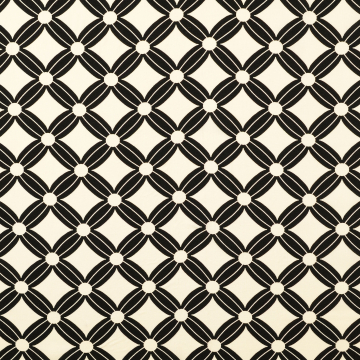 Viscose stof Flower Cubes, zwart
