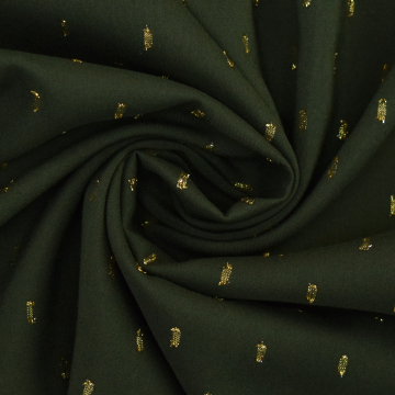 Viscose stof Golden Glamour, mosgroen