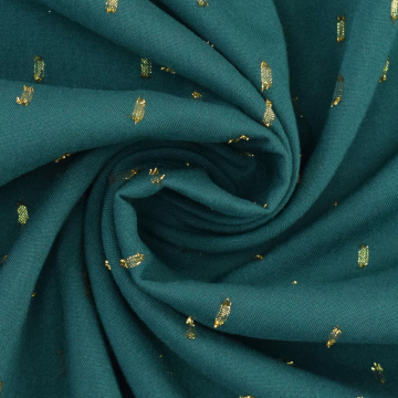 Viscose stof Golden Glamour, petrol