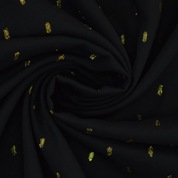 Viscose stof Golden Glamour, zwart