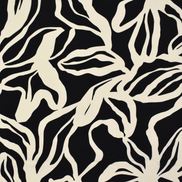 Viskosestoff Leaf Dream, schwarz