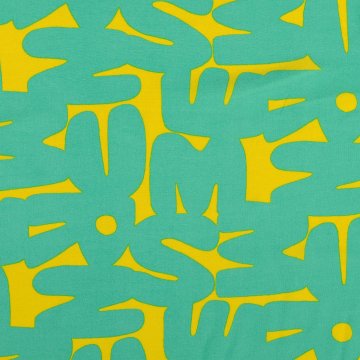 Tissu viscose Lettres letters, jaune