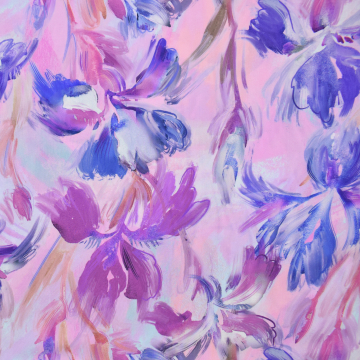 Viskosestoff Purple Flowers, lila