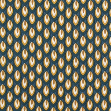 Viscose stof Retro Drops, petrol
