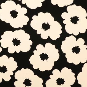 Viscose stof Shadow Flowers, zwart