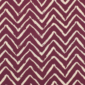 Tissu viscose Zig Zag, prune