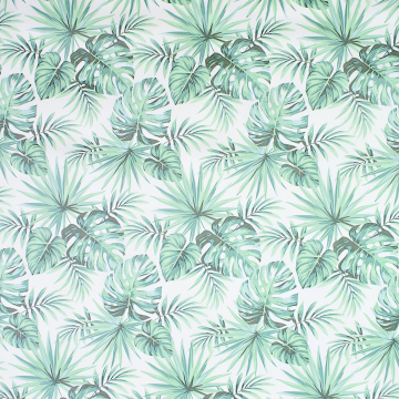 Toile cirée imperméable Feuilles Leaves, blanc