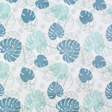 Toile cirée imperméable Plantes Monstera, blanc