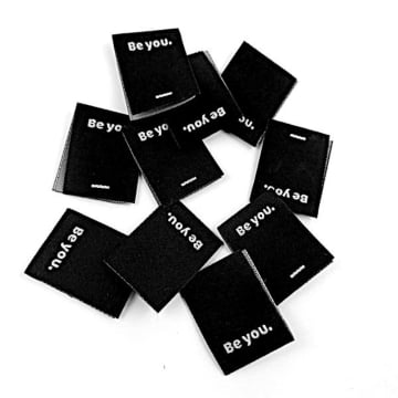Étiquette vêtement à coudre Be you, noir