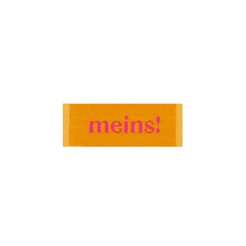 Étiquette vêtement Meins!, orange