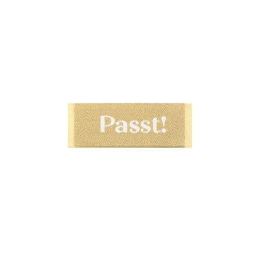 Étiquette vêtement Passt!, beige