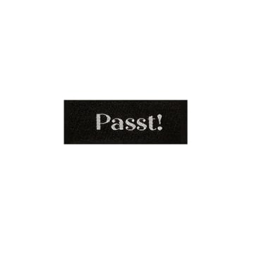 Étiquette vêtement Passt!, noir