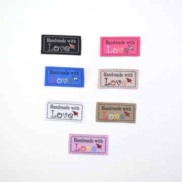 Geweven label Set Handmade with love 7 pcs.