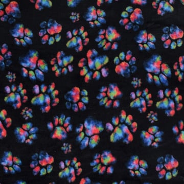 Tissu polaire doux wellness Color Paws, noir