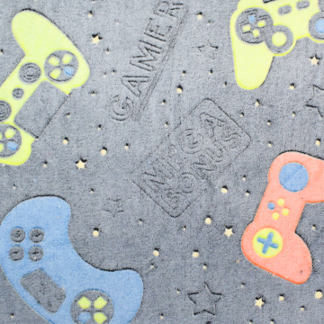 Wellness fleece Glow in the Dark Gaming, grijs