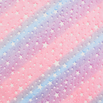 Wellnessfleece Glow in the Dark Pastel Stripes, rosa