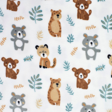 Tissu polaire doux wellness Sweet Animals, blanc cassé