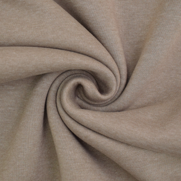 Tissu sweat molleton, marron chiné