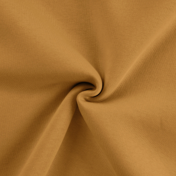 Tissu sweat molleton, jaune curry