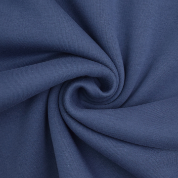 Tissu sweat molleton, bleu denim