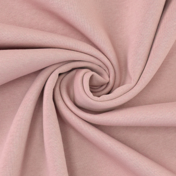 Tissu sweat molleton uni, vieux rose millennial