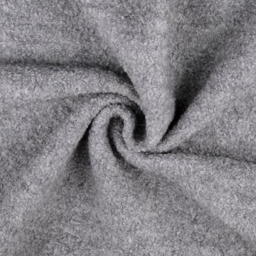 Tissu lainage bouclette, gris clair chiné