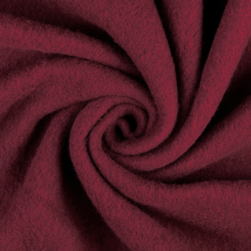 Wollen fleece uni, wijnrood