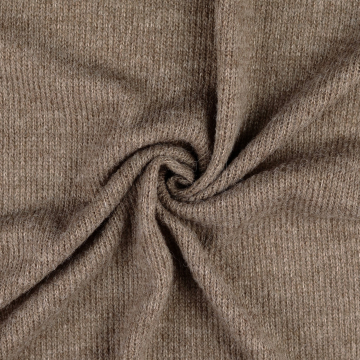 Tissu laine mélangée maille tricot, marron
