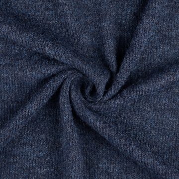 Tissu laine mélangée maille tricot, bleu foncé