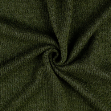 Tissu laine mélangée maille tricot, vert foncé