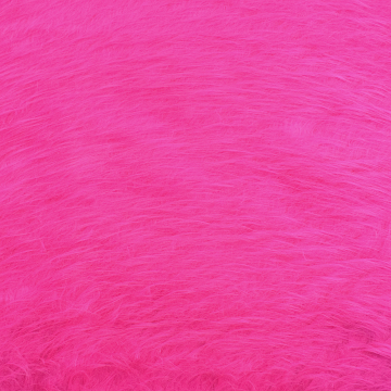 Tissu fausse fourrure à longs poils hirsutes, rose fuchsia