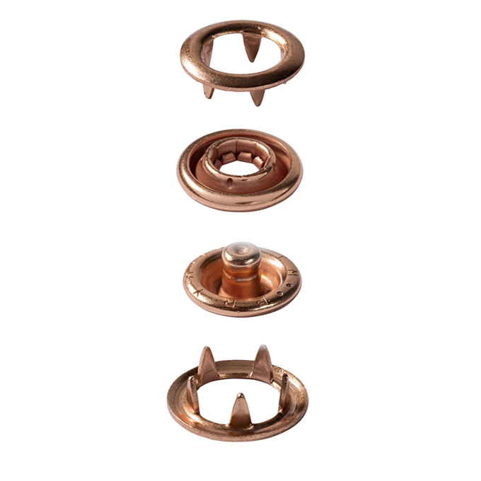 10 Druckknöpfe Jersey, 10 mm, verkupfert