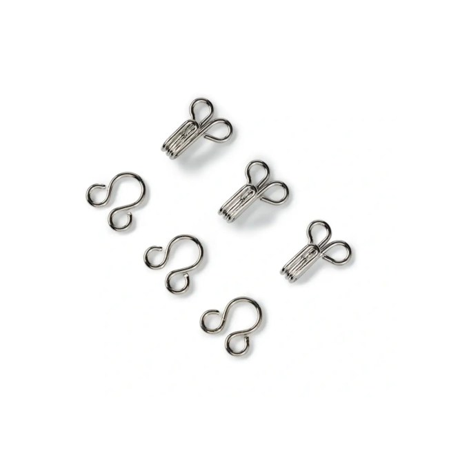 12 agrafes & portes Prym, No. 1, couleur argent