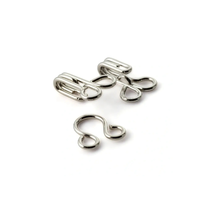 12 agrafes & portes Prym, No. 2, couleur argent