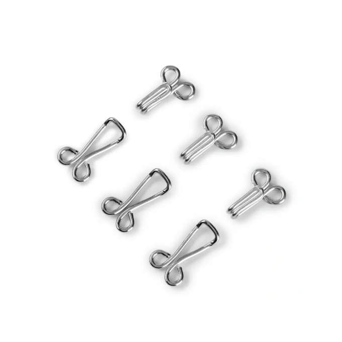 12 agrafes & portes Prym, No. 9, couleur argent